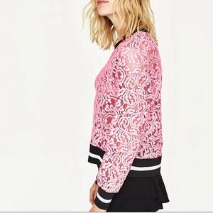 NWOT ZARA PINK LACR TOP
